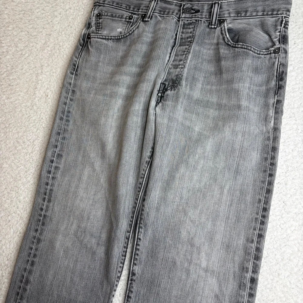 Y2K Levis 501xx Original Fit Grey Jeans Mens 34x30 Straight Leg Button Fly FADE